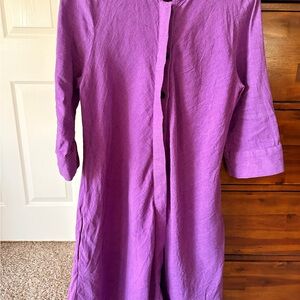 Purple Button-Up Shirt Dress
